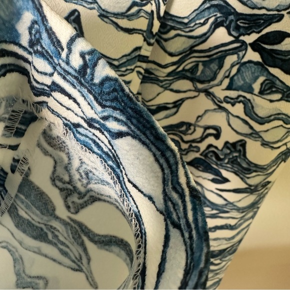 Essentiel Antwerp Kebarbra Relax Fit Blue & White Design Ankle Pants sz 36 EU - Picture 4 of 12